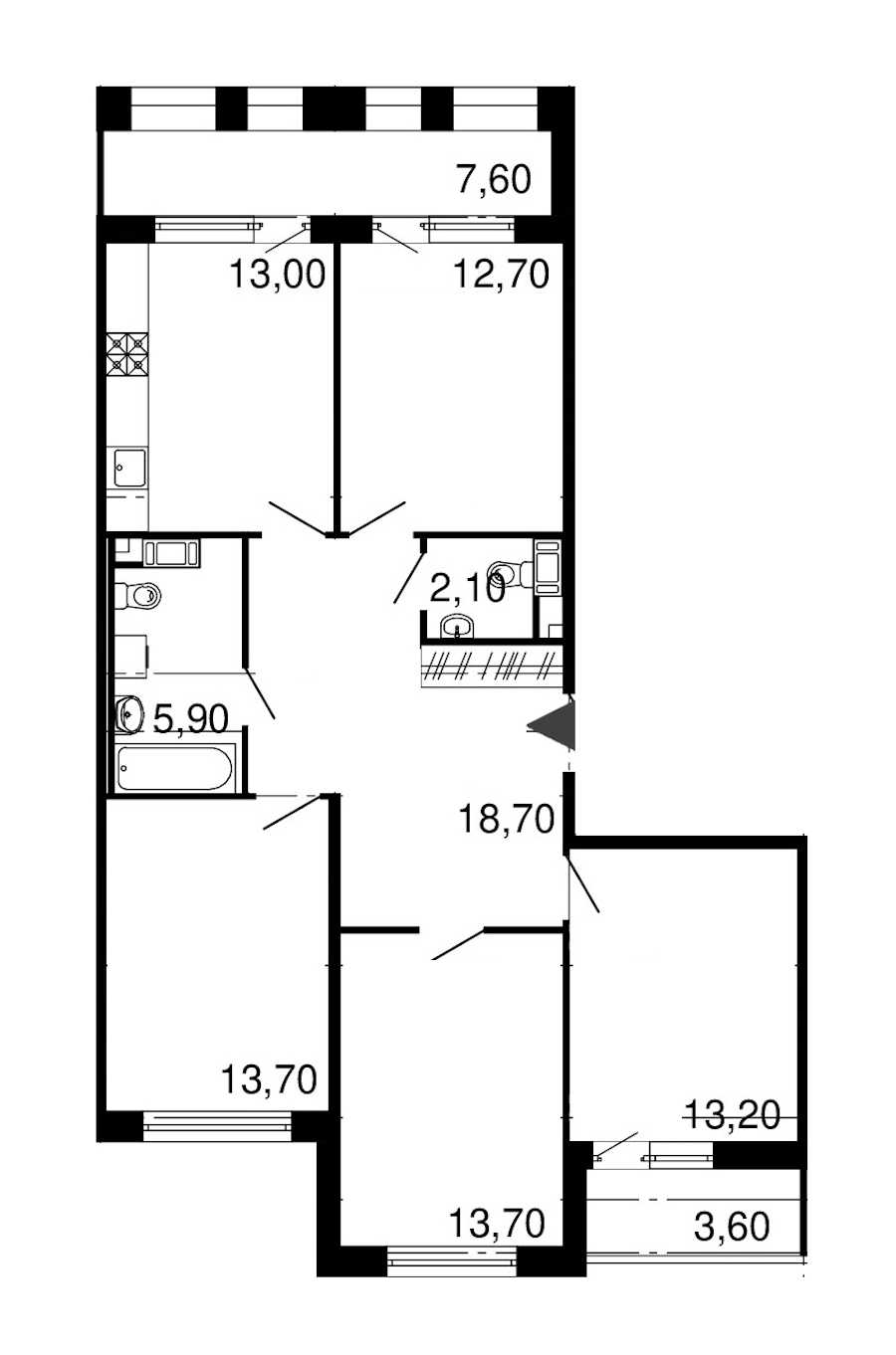 Четырехкомнатная квартира в : площадь 93 м2 , этаж: 10 – купить в Санкт-Петербурге